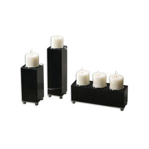 Black Marbled Uttermost 19681 Carolyn Kinder Jett Candleholders Set of 3